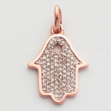 Cargar imagen en el visor de la galería, 14KR 0.20CTW DIAMOND HAMZA PENDANT - 0.5&quot;