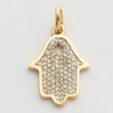 14KY 0.20CTW DIAMOND HAMZA PENDANT - 0.5