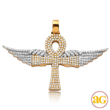 Load image into Gallery viewer, 14KY+W TWO TONE 1.65CTW DIAMOND ANKH CROSS WITH