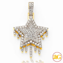 Cargar imagen en el visor de la galería, 10KY 1.85CTW DIAMOND DRIPPING STAR PENDANT