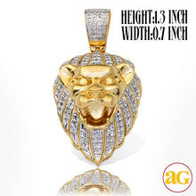 Load image into Gallery viewer, 10KY 0.30CTW DIAMOND LION HEAD PENDANT