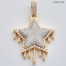 Cargar imagen en el visor de la galería, 10KY 6.75CTW DIAMOND DRIPPING STAR PENDANT