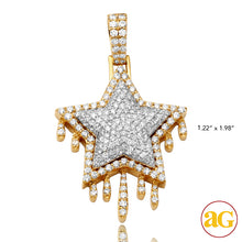 Cargar imagen en el visor de la galería, 10KY 3.80CTW DIAMOND DRIPPING STAR PENDANT