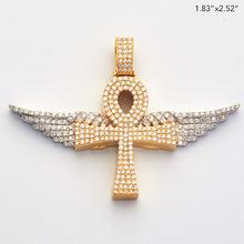 Load image into Gallery viewer, 10KY+W TWO TONE 3.10CTW DIAMOND ANKH CROSS WITH