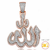 10KR+W TWO TONE 2.75CTW DIAMOND 'ALLAH' PENDANT