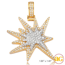 Cargar imagen en el visor de la galería, 10KY 2.85CTW DIAMOND &#39;EXPLOSION&#39; EMOJI PENDANT