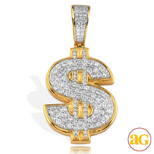 Load image into Gallery viewer, 10KY 1.85CTW DIAMOND $ DOLLAR SIGN PENDANT