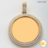 14KY 3.00CTW DIAMOND MEMORY PENDANT - 2 ROW BORDER