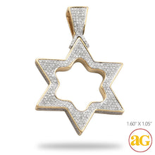 Cargar imagen en el visor de la galería, 10KY 1.00CTW DIAMOND STAR OF DAVID PENDANT