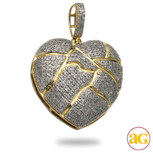 Cargar imagen en el visor de la galería, 10KY 1.00CTW DIAMOND BROKEN HEART PENDANT