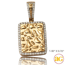 Cargar imagen en el visor de la galería, 10KY 1.00CTW DIAMOND NUGGET DOG TAG PENDANT