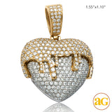 14KY+W 4.00CTW DIAMOND TWO TONE DRIPPING HEART