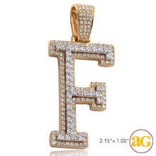 Cargar imagen en el visor de la galería, 10KY+W 3.25CTW DIAMOND TWO TONE INITIAL PENDANT