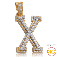 Cargar imagen en el visor de la galería, 10KY+W 3.75CTW DIAMOND TWO TONE INITIAL PENDANT