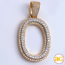 Cargar imagen en el visor de la galería, 10KY+W 3.60CTW DIAMOND TWO TONE INITIAL PENDANT