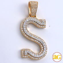 Cargar imagen en el visor de la galería, 10KY+W 2.90CTW DIAMOND TWO TONE INITIAL PENDANT