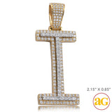 10KY+W 2.60CTW DIAMOND TWO TONE INITIAL PENDANT