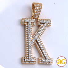 Cargar imagen en el visor de la galería, 10KY+W 4.25CTW TWO TONE DIAMOND INITIAL PENDANT