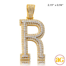 Cargar imagen en el visor de la galería, 10KY+W 3.65CTW DIAMOND TWO TONE INITIAL PENDANT