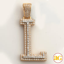 Load image into Gallery viewer, 10KY+W 2.50CTW TWO TONE DIAMOND INITIAL PENDANT