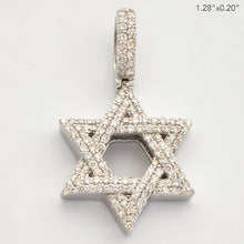 Cargar imagen en el visor de la galería, 14KW 1.00CTW DIAMOND STAR OF DAVID PENDANT