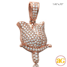 Cargar imagen en el visor de la galería, 14KR 1.50CTW DIAMOND ROSE PENDANT