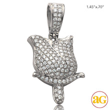 Cargar imagen en el visor de la galería, 14KW 1.50CTW DIAMOND ROSE PENDANT