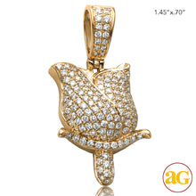 Cargar imagen en el visor de la galería, 14KY 1.50CTW DIAMOND ROSE PENDANT