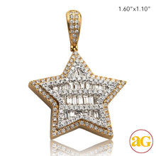 Cargar imagen en el visor de la galería, 10KY 2.75CTW BAGUETTE DIAMOND STAR PENDANT