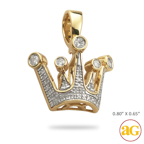 10KY 0.25CTW DIAMOND CROWN PENDANT