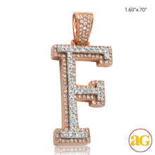 Cargar imagen en el visor de la galería, 10KR+W 1.35CTW DIAMOND TWO TONE INITIAL PENDANT