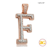 10KR+W 1.35CTW DIAMOND TWO TONE INITIAL PENDANT