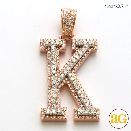 10KR+W 1.70CTW DIAMOND TWO TONE INITIAL PENDANT