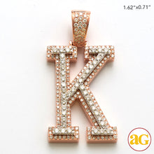 Load image into Gallery viewer, 10KR+W 1.70CTW DIAMOND TWO TONE INITIAL PENDANT