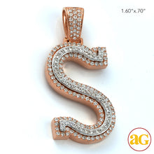 Cargar imagen en el visor de la galería, 10KR+W 1.50CTW DIAMOND TWO TONE INITIAL PENDANT