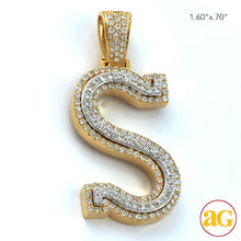 Load image into Gallery viewer, 10KY+W 1.50CTW DIAMOND TWO TONE INITIAL PENDANT