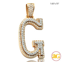 Load image into Gallery viewer, 10KY+W 1.40CTW DIAMOND TWO TONE INITIAL PENDANT