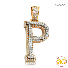 Cargar imagen en el visor de la galería, 10KY+W 1.40CTW DIAMOND TWO TONE INITIAL PENDANT