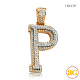 10KY+W 1.40CTW DIAMOND TWO TONE INITIAL PENDANT