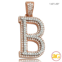 Load image into Gallery viewer, 10KR+W 1.80CTW DIAMOND TWO TONE INITIAL PENDANT