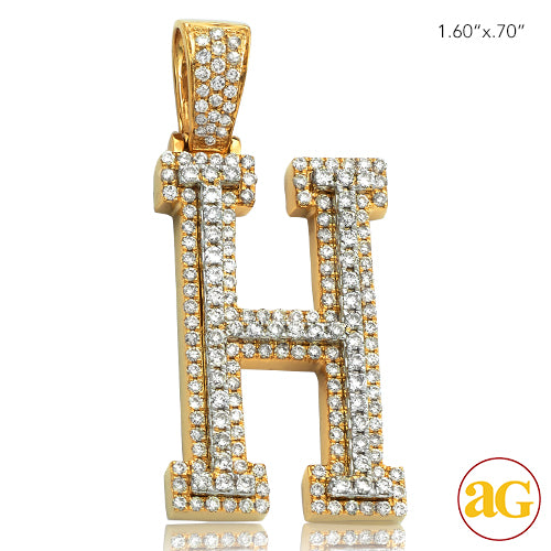 10KY+W 1.70CTW DIAMOND TWO TONE INITIAL PENDANT