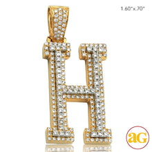 Cargar imagen en el visor de la galería, 10KY+W 1.70CTW DIAMOND TWO TONE INITIAL PENDANT