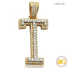 Cargar imagen en el visor de la galería, 10KY+W 1.25CTW DIAMOND TWO TONE INITIAL PENDNAT