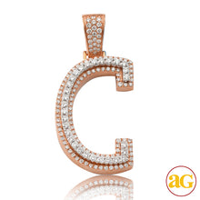 Cargar imagen en el visor de la galería, 10KR+W 1.25CTW DIAMOND TWO TONE INITIAL PENDANT