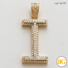 Cargar imagen en el visor de la galería, 10KY+W 1.25CTW DIAMOND TWO TONE INITIAL PENDANT