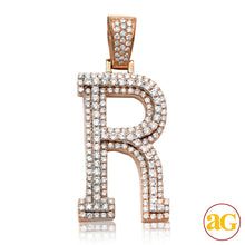 Cargar imagen en el visor de la galería, 10KR+W 1.75CTW DIAMOND TWO TONE INITIAL PENDANT