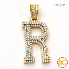 Cargar imagen en el visor de la galería, 10KY+W 1.75CTW DIAMOND TWO TONE INITIAL PENDANT