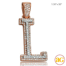 Cargar imagen en el visor de la galería, 10KR+W 1.20CTW DIAMOND TWO TONE INITIAL PENDANT