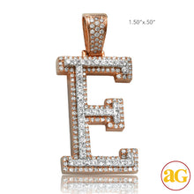 Cargar imagen en el visor de la galería, 10KR+W 1.60CTW DIAMOND TWO TONE INITIAL PENDANT