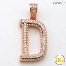 Cargar imagen en el visor de la galería, 10KR+W 1.60CTW DIAMOND TWO TONE INITIAL PENDANT